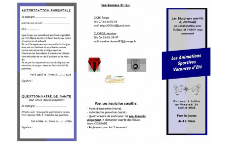 Animations Sportives Cossé-le-Vivien Été 2026